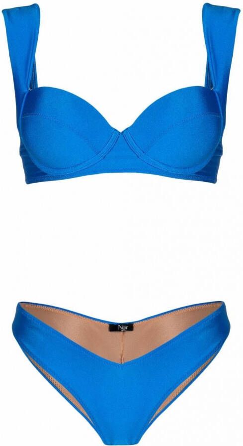 Noire Swimwear Glanzende bikini Blauw
