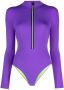 Noire Swimwear Badpak met lange mouwen Paars - Thumbnail 1