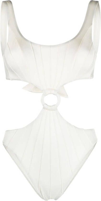Noire Swimwear Uitgesneden badpak Wit