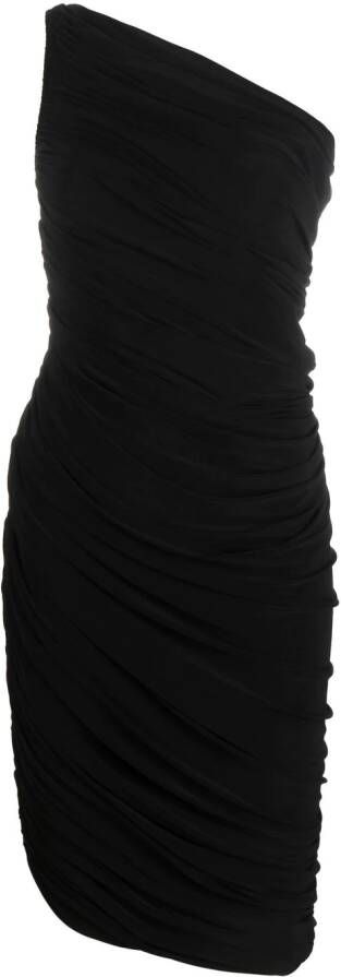 Norma Kamali Asymmetrische midi-jurk Zwart