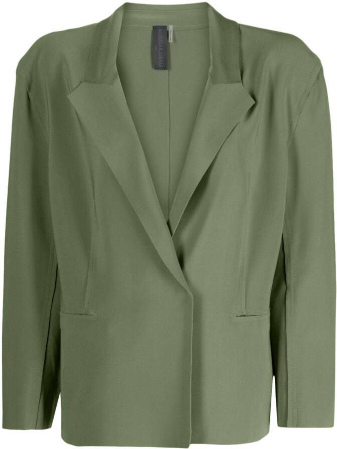 Norma Kamali Blazer met enkele rij knopen Groen