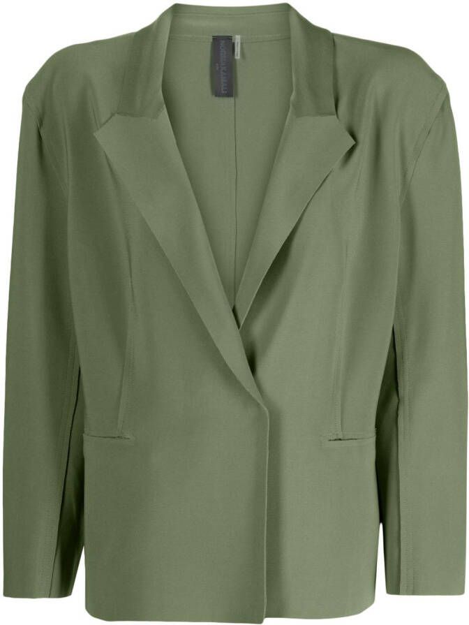 Norma Kamali Blazer met enkele rij knopen Groen