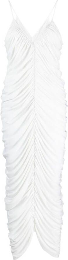 Norma Kamali Diana Gesmockte maxi-jurk Wit