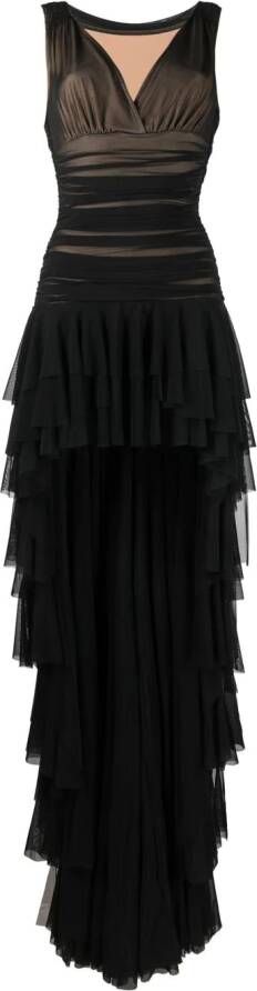 Norma Kamali Gelaagde avondjurk Zwart