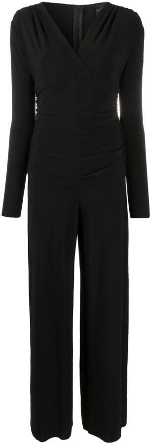 Norma Kamali Gesmockte jumpsuit Zwart