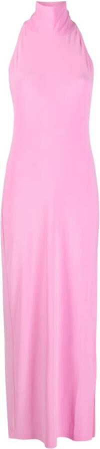 Norma Kamali Maxi-jurk met halternek Roze