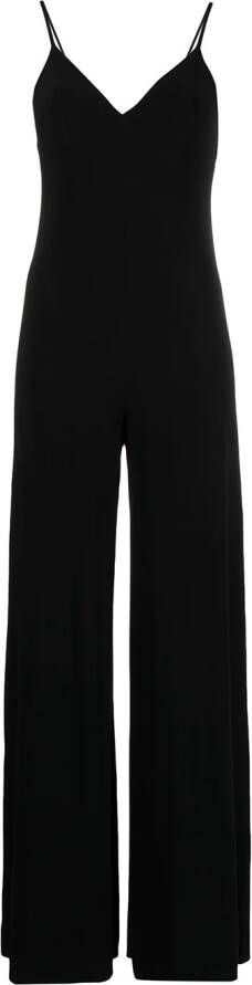 Norma Kamali Jumpsuit met diepe V-hals Zwart