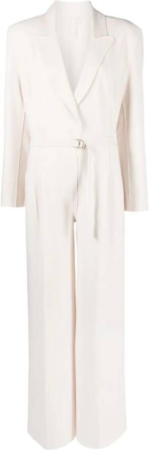 Norma Kamali Jumpsuit met enkele rij knopen Beige