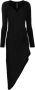 Norma Kamali Jurk met asymmetrische afwerking Zwart - Thumbnail 1