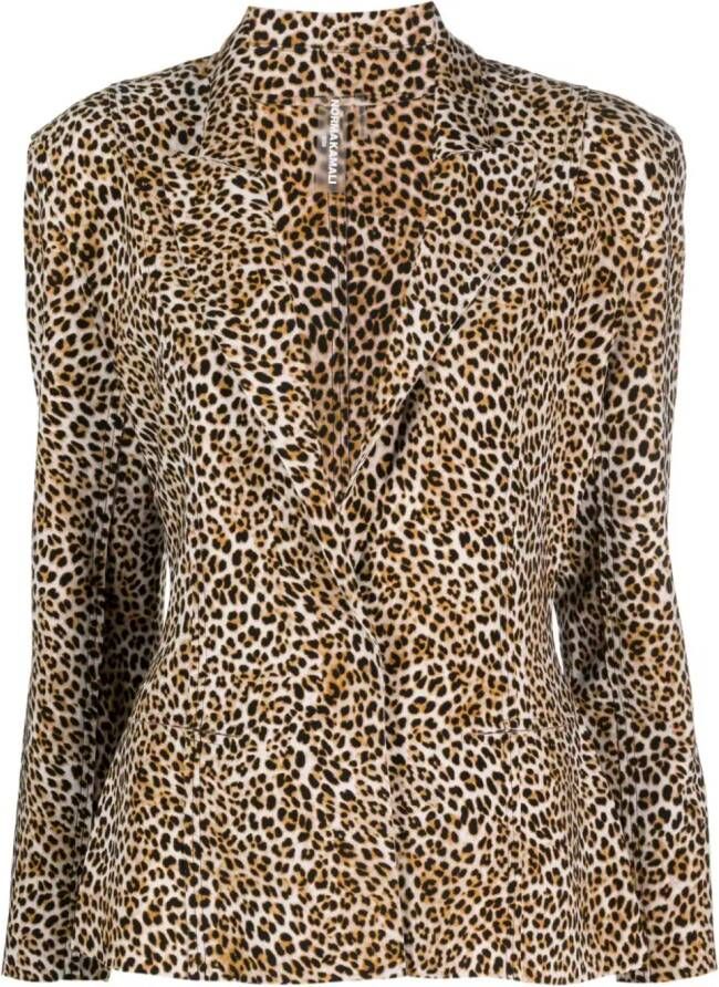 Norma Kamali Blazer met enkele rij knopen Beige