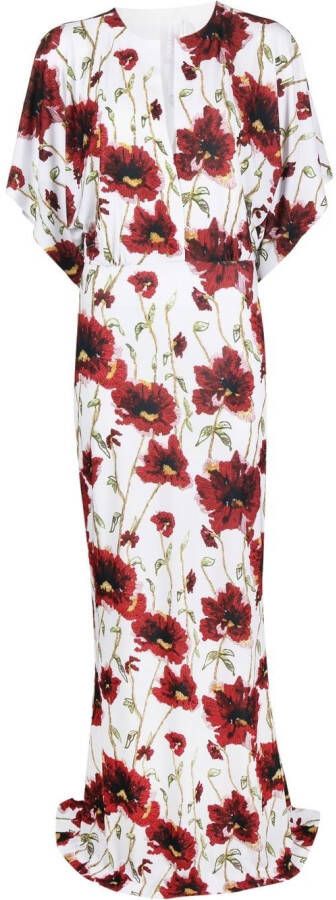 Norma Kamali Maxi-jurk met bloemenprint Wit