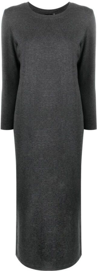 Norma Kamali Midi-jurk met ronde hals Grijs