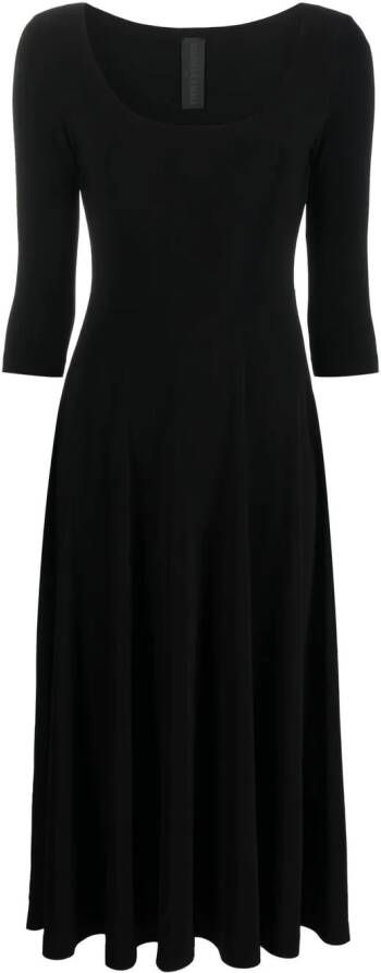 Norma Kamali Midi-jurk met U-hals Zwart