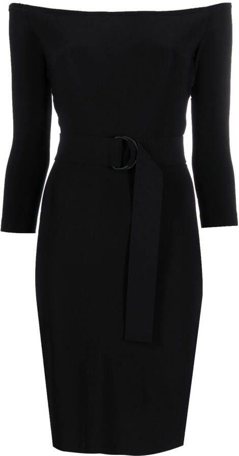 Norma Kamali Off-shoulder mini-jurk Zwart