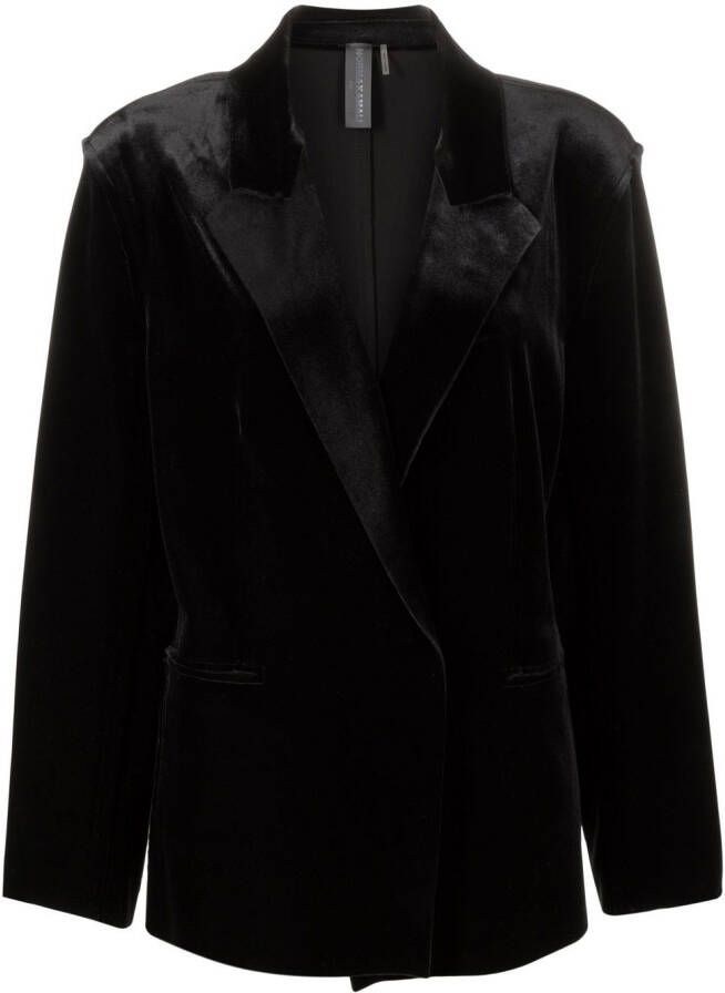 Norma Kamali Blazer met enkele rij knopen Zwart