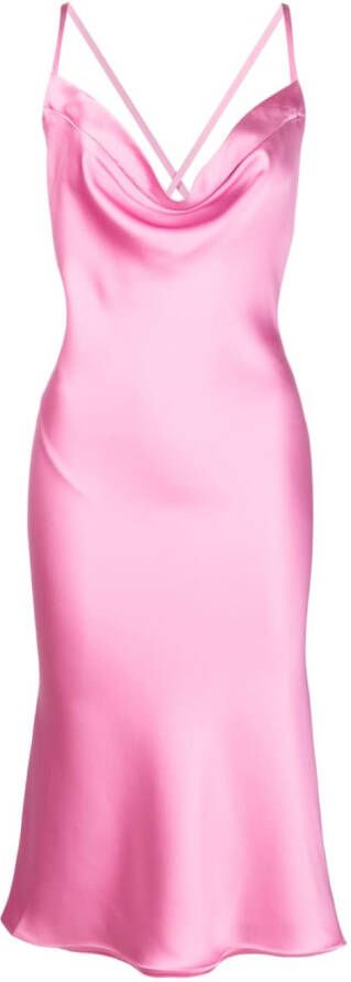 Norma Kamali Satijnen midi-jurk Roze