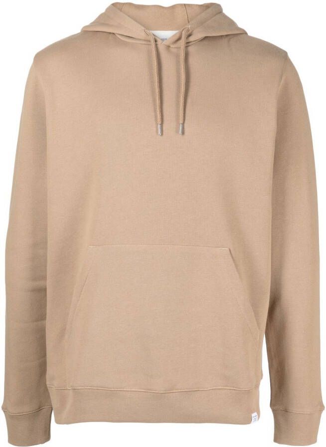 Norse Projects Hoodie met logopatch Bruin