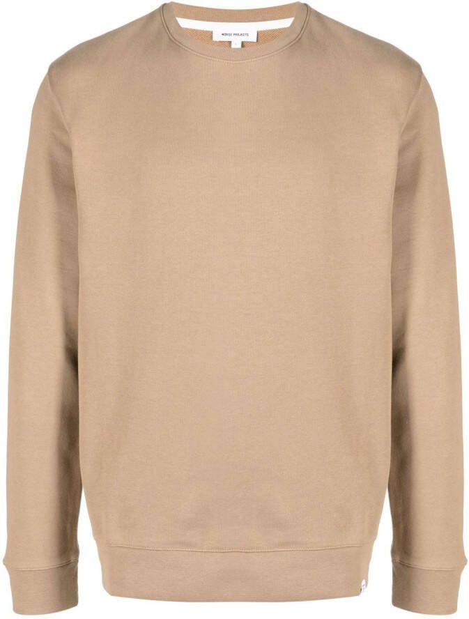 Norse Projects Sweater met logopatch Bruin