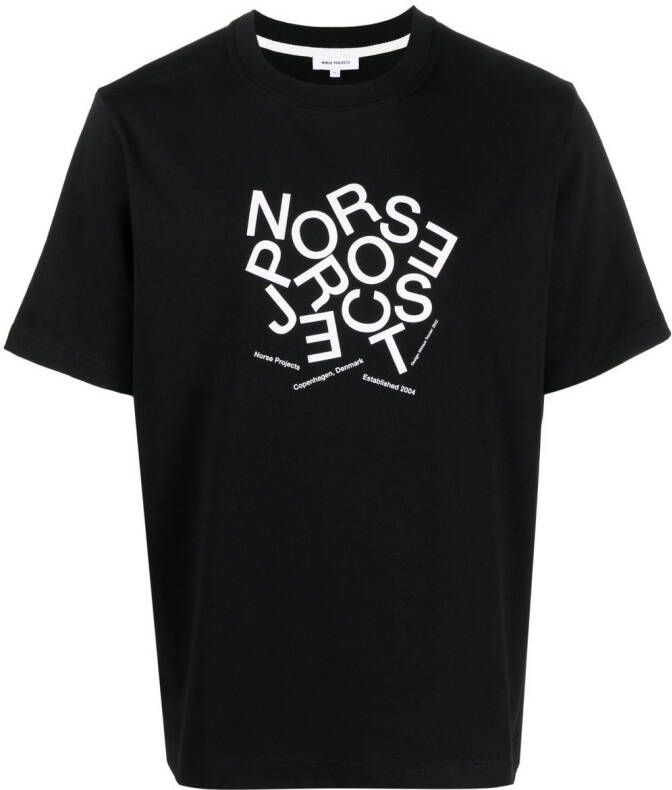 Norse Projects T-shirt met logoprint Zwart