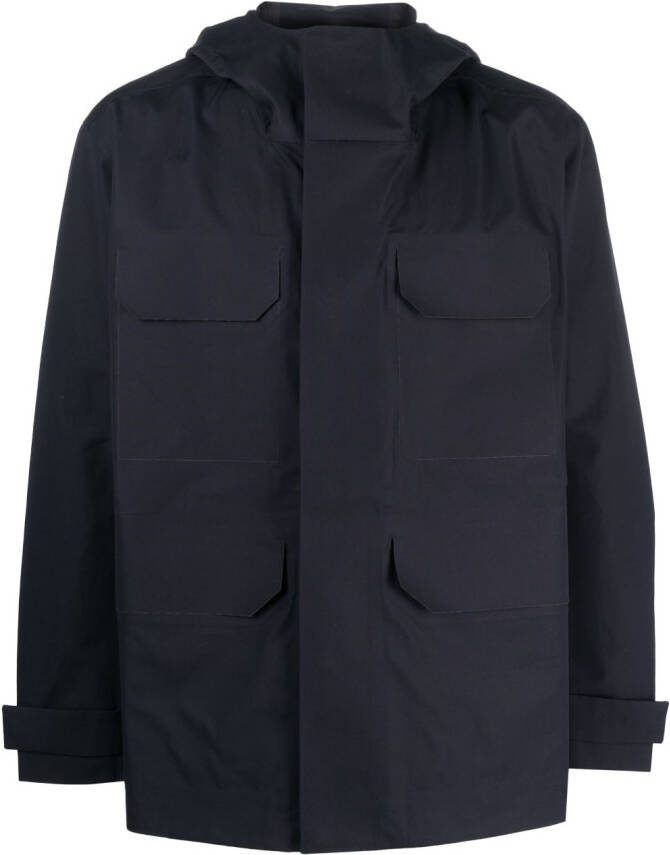 Norse Projects Windjack met capuchon Blauw