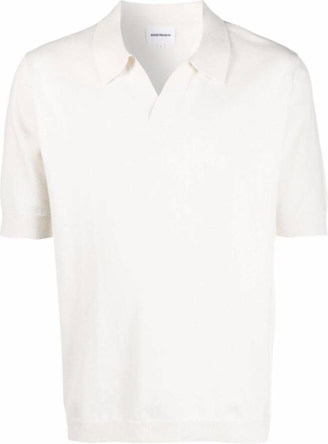 Norse Projects Poloshirt met gespreide kraag Wit