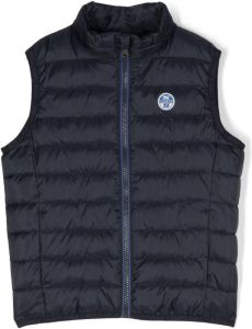 North Sails Kids logo-patch padded gilet Blauw
