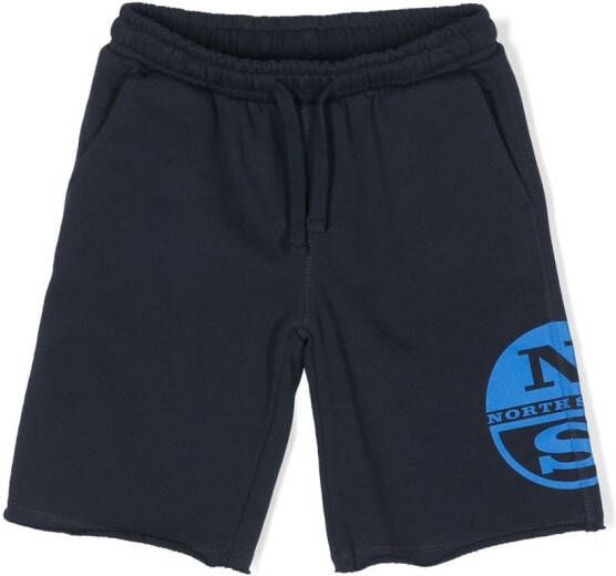 North Sails Kids Shorts met logoprint Blauw