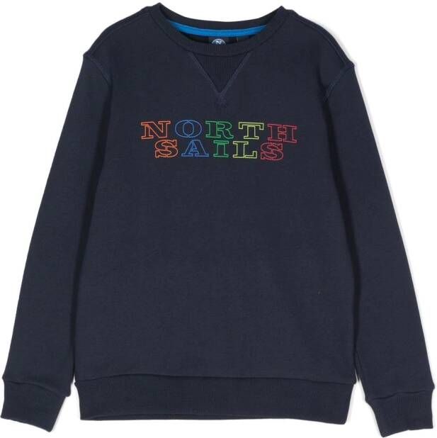 North Sails Kids Sweater met geborduurd logo Blauw