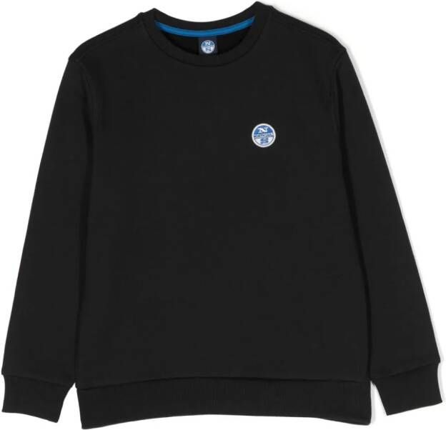 North Sails Kids Sweater met logoprint Zwart