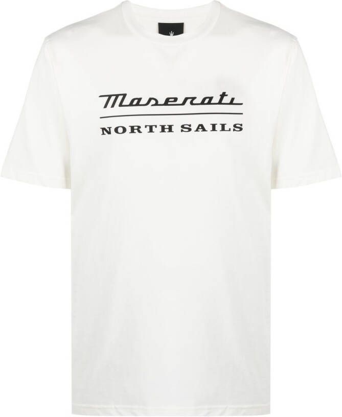 North Sails T-shirt met logoprint Wit