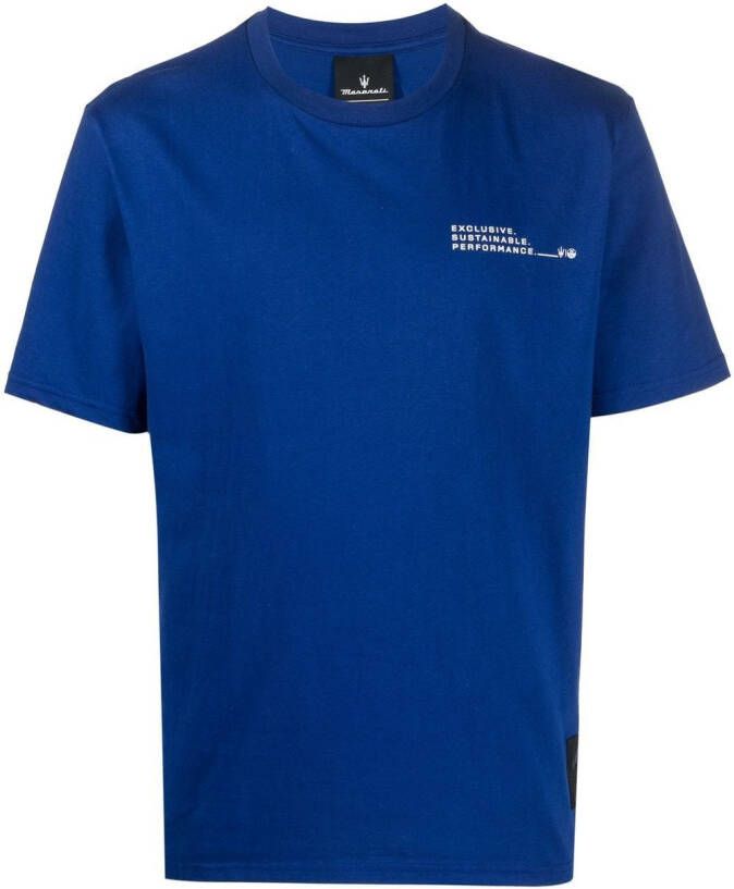North Sails T-shirt met logoprint Blauw
