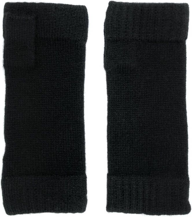 N.Peal gebreide vingerloze handschoenen Zwart