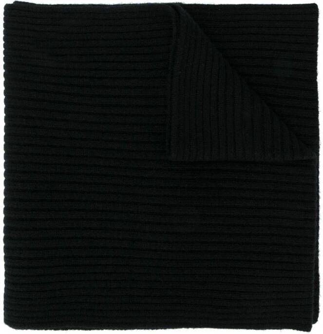 N.Peal Geribbelde sjaal Zwart