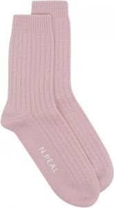 N.Peal Geribbelde sokken Roze