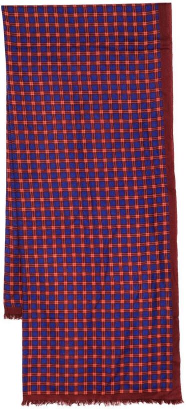 N.Peal Geruite sjaal Rood