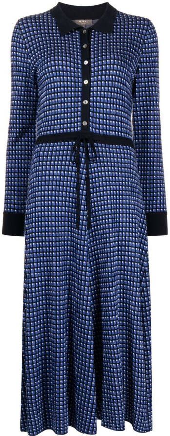 N.Peal Jurk met geometrische print Blauw
