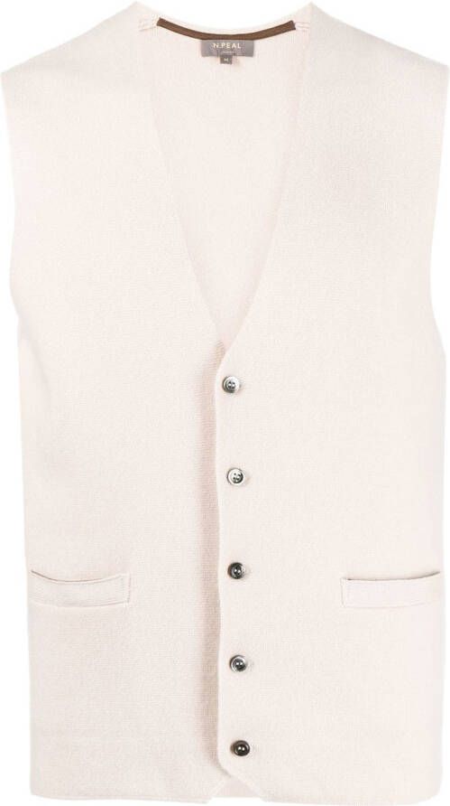 N.Peal Kasjmier gilet Wit