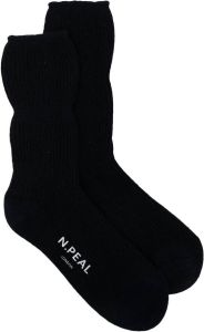 N.Peal Kasjmier sokken Zwart