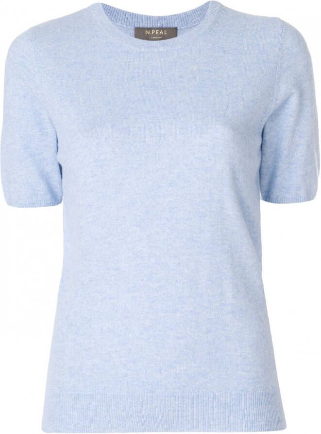 N.Peal cashmere round neck T-shirt Blauw