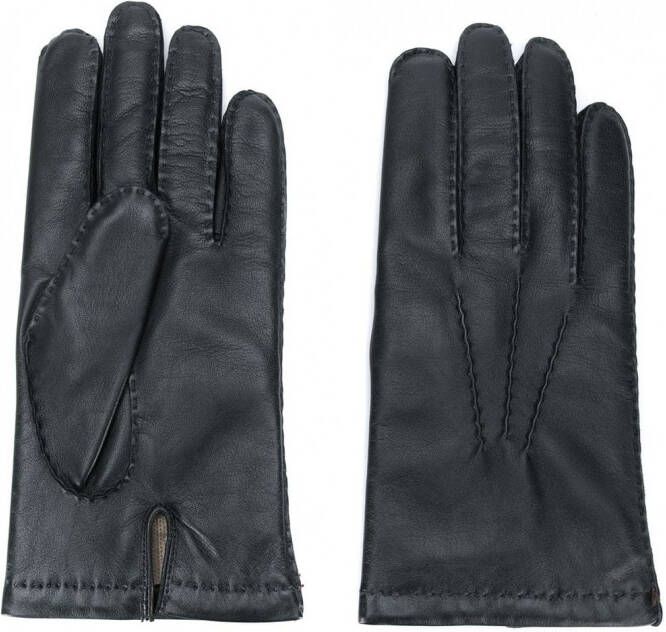 N.Peal Leren handschoenen Zwart