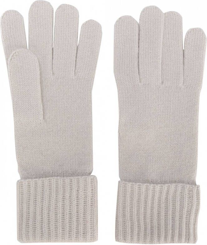 N.Peal ribbed gloves Beige
