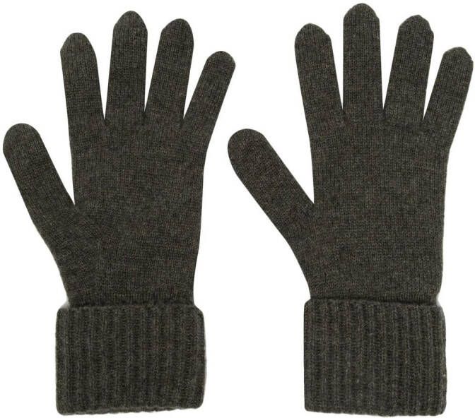 N.Peal Ribgebreide handschoenen Groen