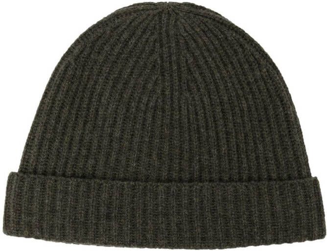N.Peal Ribgebreide muts Groen