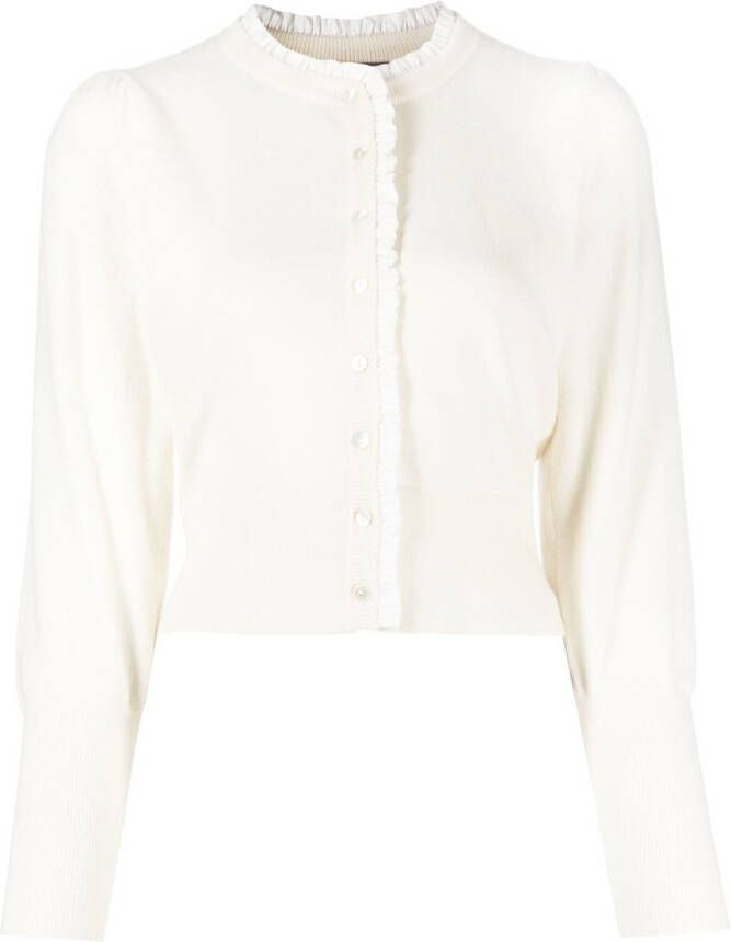 N.Peal Vest met ruche afwerking Wit