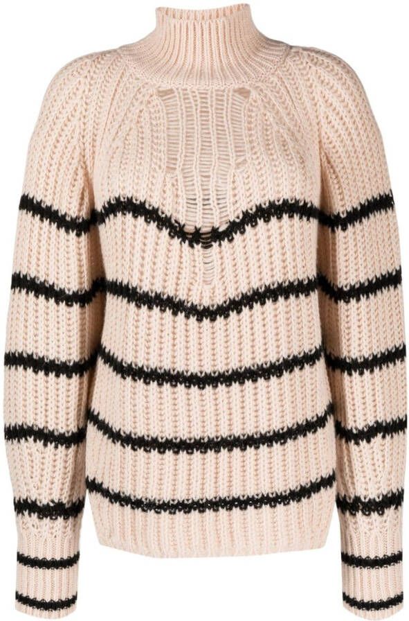 Nude Gestreepte coltrui Roze