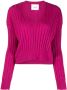 Nude Top met V-hals Roze - Thumbnail 1