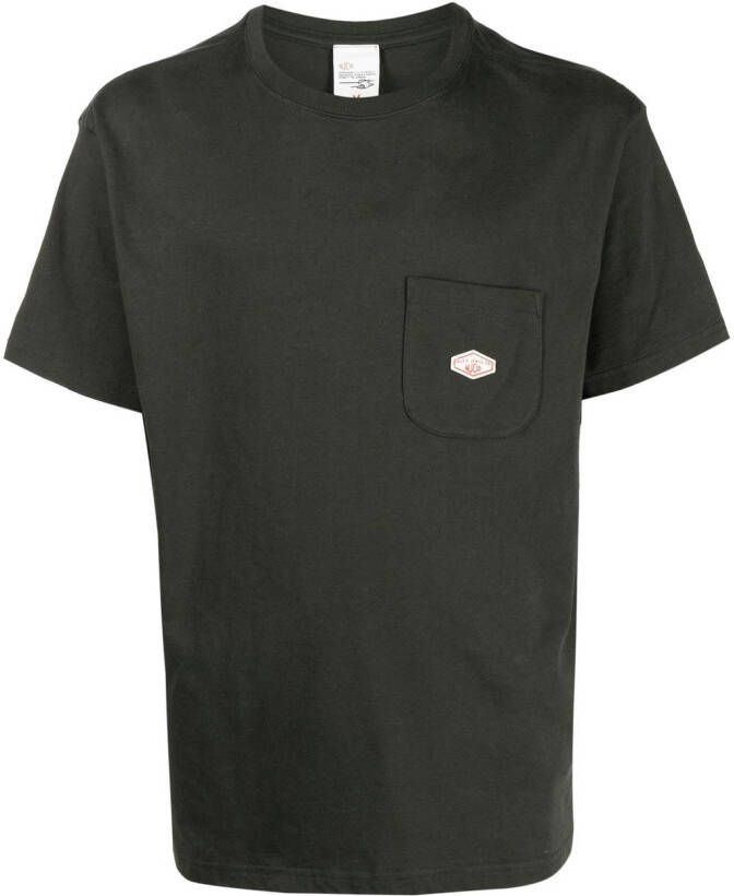 Nudie Jeans T-shirt met logopatch Groen