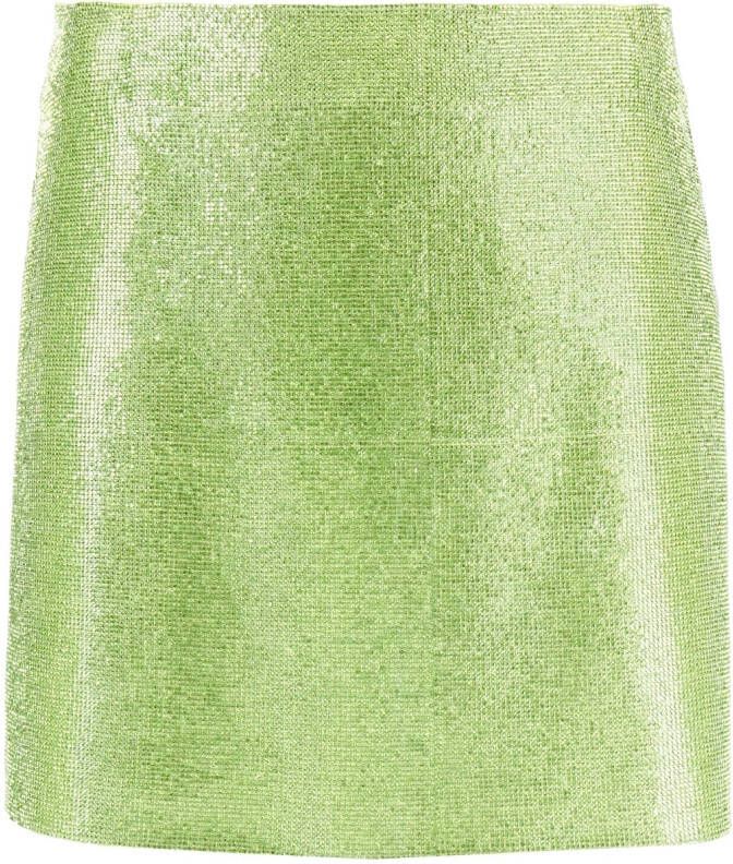 Nuè Mini-rok versierd met stras Groen