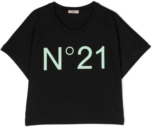 Nº21 Kids T-shirt met logoprint Zwart
