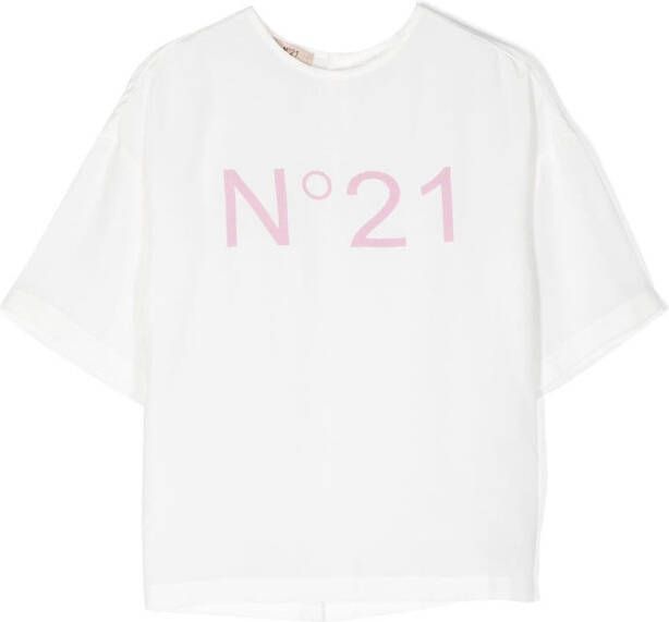 Nº21 Kids Blouse met korte mouwen Wit